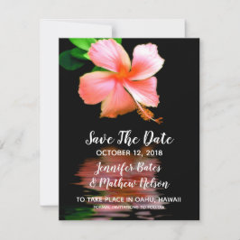 Invitación Anuncios de Aviso de Bodas de Hibisco Tropical