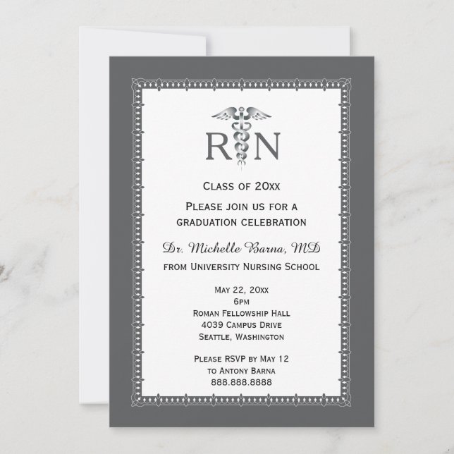 Invitación Anuncios de graduación de Escuela de Medicina de E (Anverso)