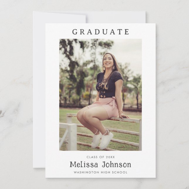 Invitación Anuncios de graduación de foto de Personalizado mi (Anverso)
