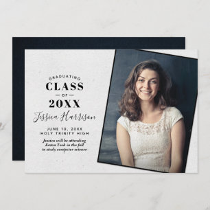 Invitación Anuncios de graduación de fotos de Moda simple