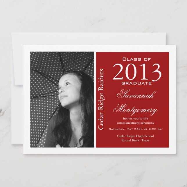 Invitación Anuncios de graduación de fotos de personalizado r (Anverso)