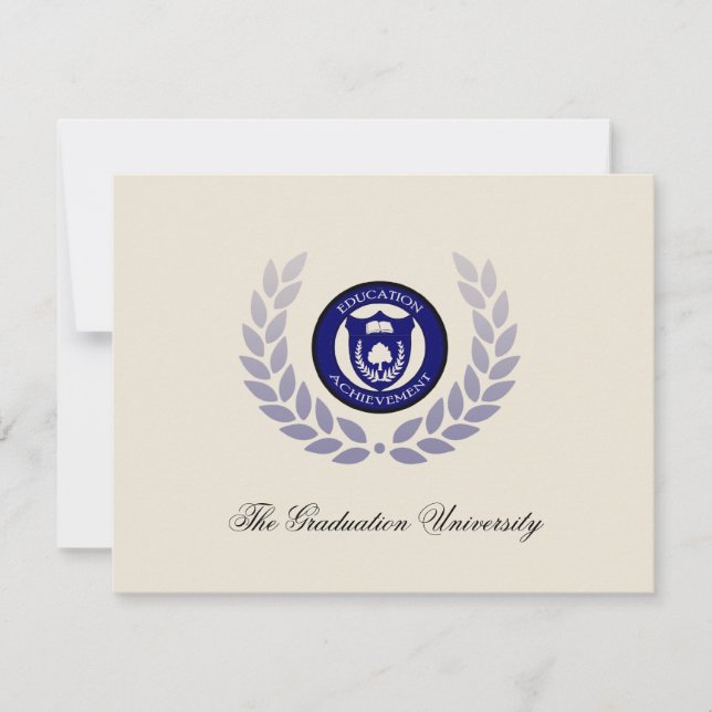 Invitación Anuncios de graduación de la Escuela Azul o la Uni (Anverso)