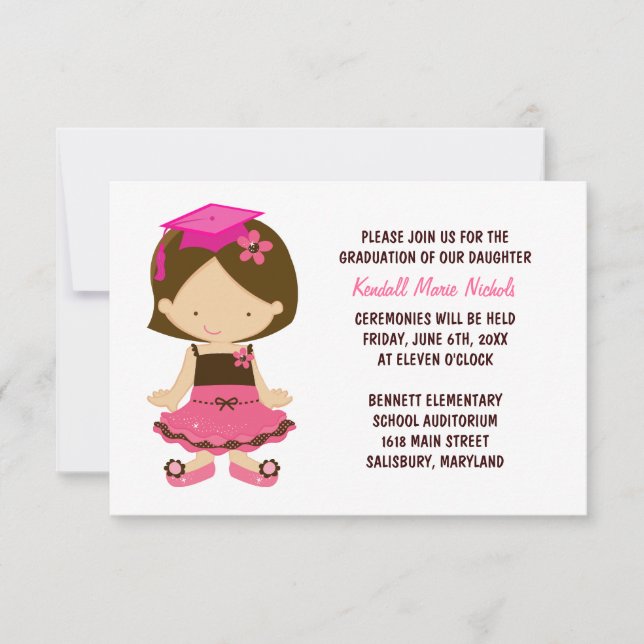 Invitación Anuncios de graduación de la escuela primaria (Anverso)