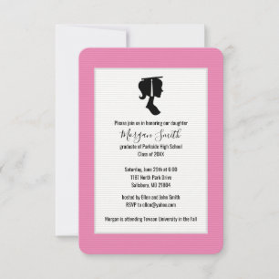 Invitación Anuncios de Graduación de Silhouette para Graduado