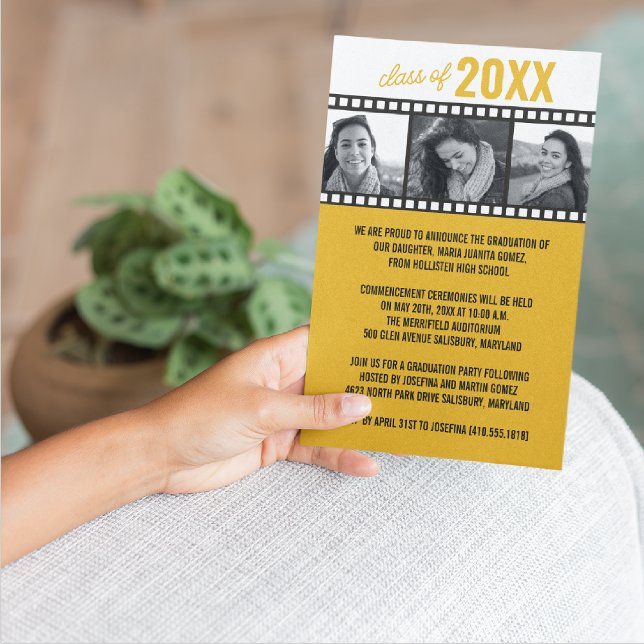 Invitación Anuncios de graduación fotográfica [Oro] (Subido por el creador)