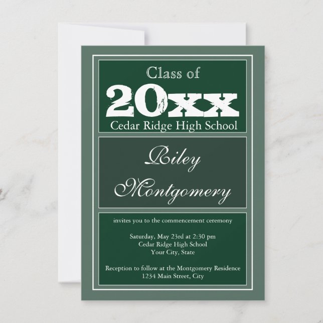 Invitación Anuncios de graduación personalizados por personal (Anverso)