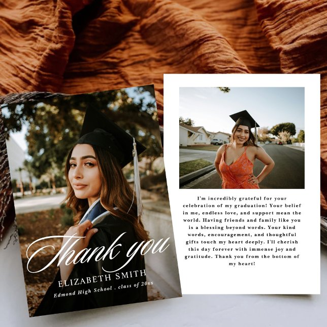 Invitación Anuncios minimalistas de graduación de 2 fotos (Subido por el creador)