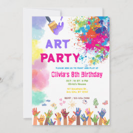 Invitación ANY AGE Art Party Paint Party Birthday 