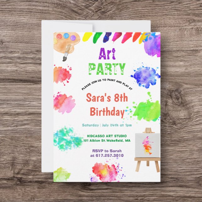 Invitación ANY AGE Art Party Paint Party Birthday (Subido por el creador)