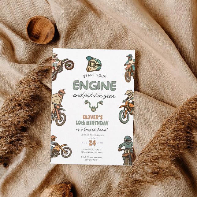 Invitación Any age Dirt bike boy birthday (Subido por el creador)