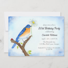 Invitación Any Age Happy April Birthday with Bluebird