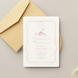 Invitación Any age pilates and prosecco birthday