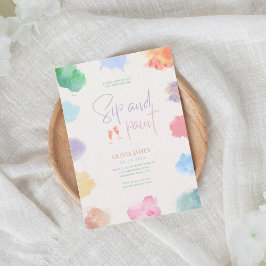 Invitación Any age sip and paint birthday 