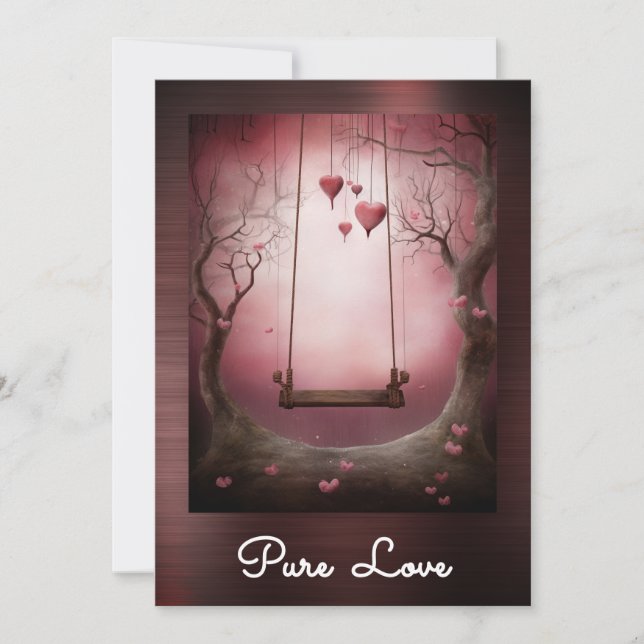 Invitación *~* AP51 Corazones de remo románticos Valentine Se (Anverso)