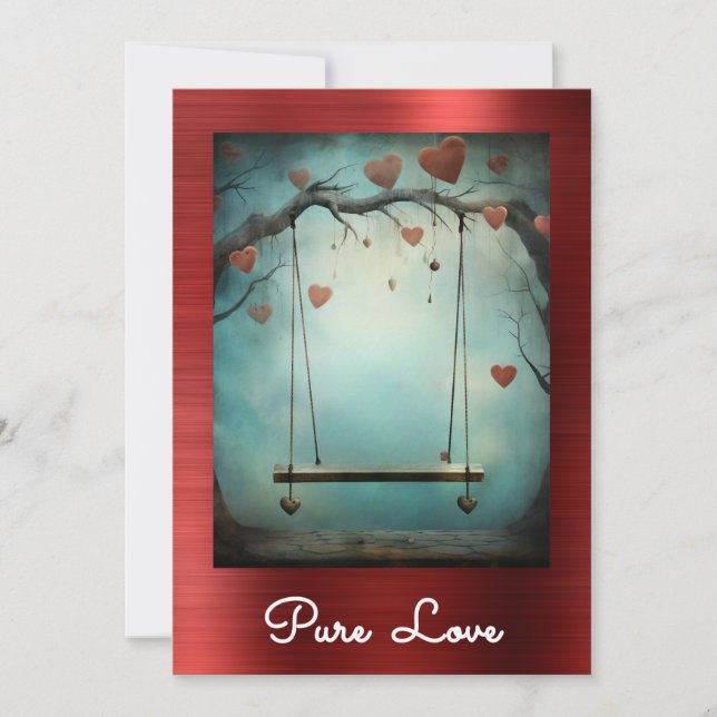 Invitación *~* AP51 Corazones de remo románticos Valentine Se (Anverso)