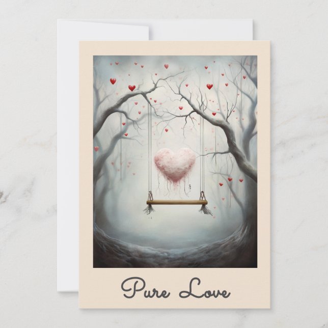 Invitación *~* AP51 Corazones de remo románticos Valentine Se (Anverso)