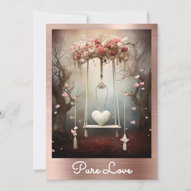 Invitación *~* AP51 Corazones de remo románticos Valentine Se (Anverso)
