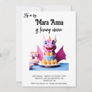 Invitación *~* AP88 Baby Cup Dragon Photo Birthday Party