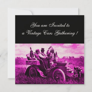 Invitación APACHES Y GERONIMO EN COCHE DE MOTOR, champán