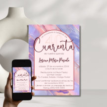 Apaque rosa morado español 40 cumpleaños para ella