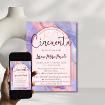 Apaque rosa morado español 50 cumpleaños para ella