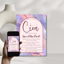 Apaque rosa morado español cumpleaños número 100 p