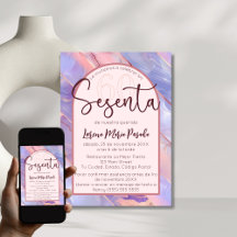 Apaque rosa morado español cumpleaños número 60 po