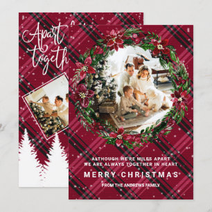 Invitación Aparte Pero Juntos Navidades de Fotos de Wreath Fl