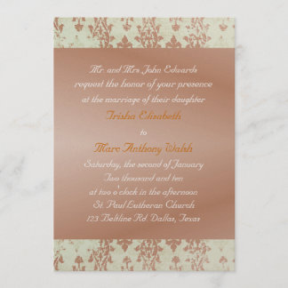 Invitación apenada de la boda del brocado
