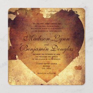 Invitación apenada país rústico de la boda del