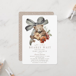 Invitación Apenas Esperamos Arco Gris Ducha de Bebé Neutral