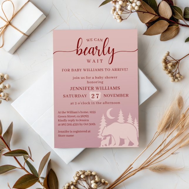 Invitación Apenas Esperamos Bosque Rosa Baby Shower (Subido por el creador)