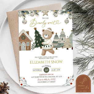 Invitación Apenas Esperamos el Bebé en Navidad Baby Shower