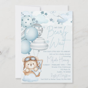 Invitación Apenas Esperamos Oso de Peluche Baby Shower