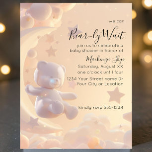 Invitación Apenas Podemos Esperar al Oso Celestial Baby Showe