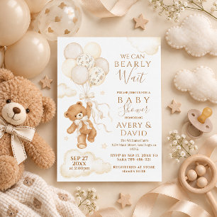 Invitación Apenas Podemos Esperar Baby Shower Neutral