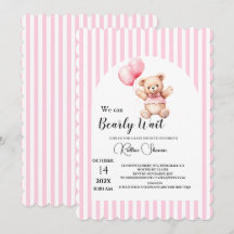 Apenas podemos esperar baby shower rosa rayado