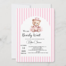 Apenas podemos esperar baby shower rosa rayado