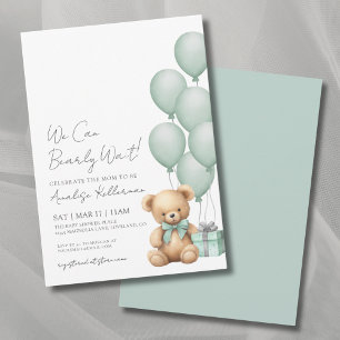Invitación Apenas Podemos Esperar Babyshower del Oso Verde