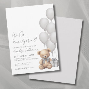 Invitación Apenas Podemos Esperar Baño para el Bebé Oso con I