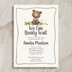Invitación Apenas Podemos Esperar Caligrafía Baby Shower Rúst