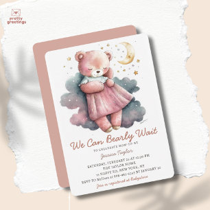 Invitación Apenas Podemos Esperar Chica Oso Durmiente Fiesta 