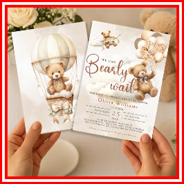 Invitación Apenas Podemos Esperar Cumpleaños del Bebe Cub Bro