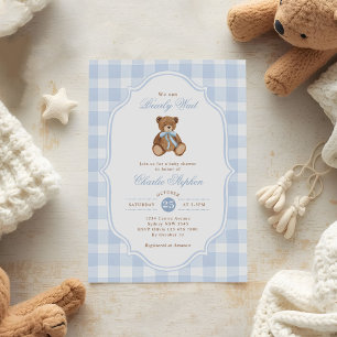 Invitación Apenas Podemos Esperar Elegante Oso de Peluche Bab