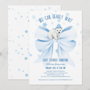 Invitación Apenas Podemos Esperar Fiesta de Bebé de Oso Polar
