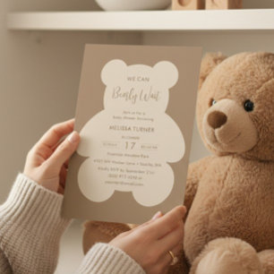 Invitación Apenas Podemos Esperar Fiesta para el Bebe de Tedd