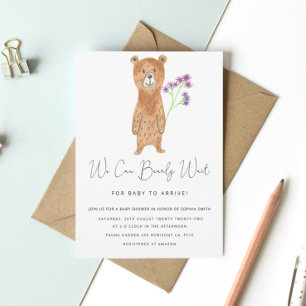 Invitación Apenas podemos esperar la fiesta de revelación Ted