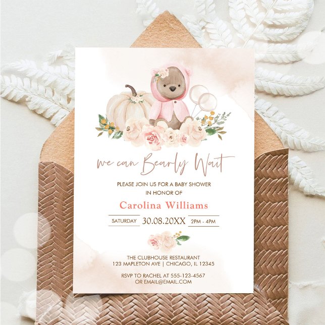 Invitación Apenas Podemos Esperar la Fiesta del Bebe Oso de C (Subido por el creador)