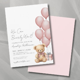 Invitación Apenas Podemos Esperar Niña Cumpleaños de Bebé Ros