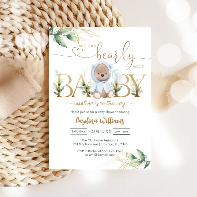 Invitación Apenas Podemos Esperar Osito Cumpleaños (Subido por el creador)